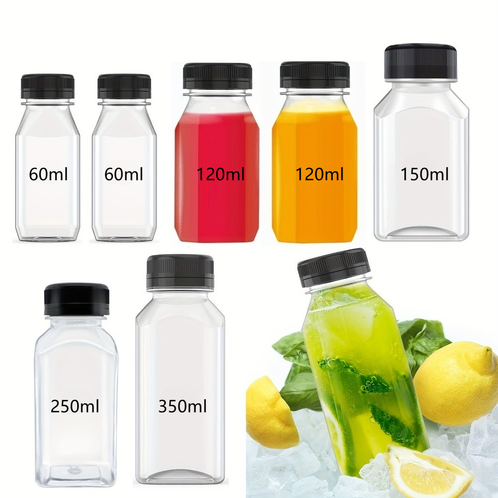 Meal Prep Juice Bottles - 6 stuks herbruikbare transparante plastic sapflessen