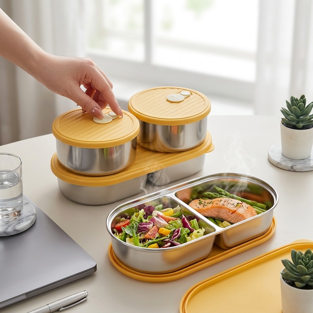Meal Prep Meal Ideas - Microgolfbestendige 304 roestvrijstalen bentobox set, gedeelde