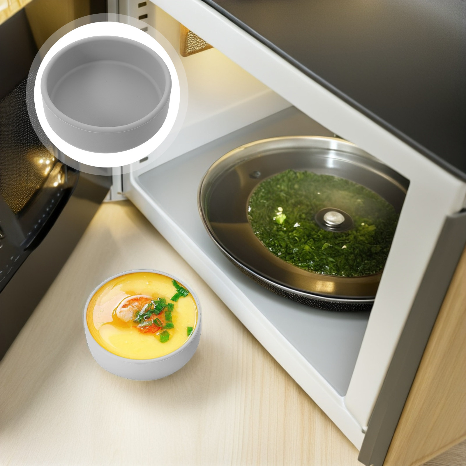 Meal Prep Healthy - 3-delige siliconen airfryer eiervormen, antiaanbak, individuele