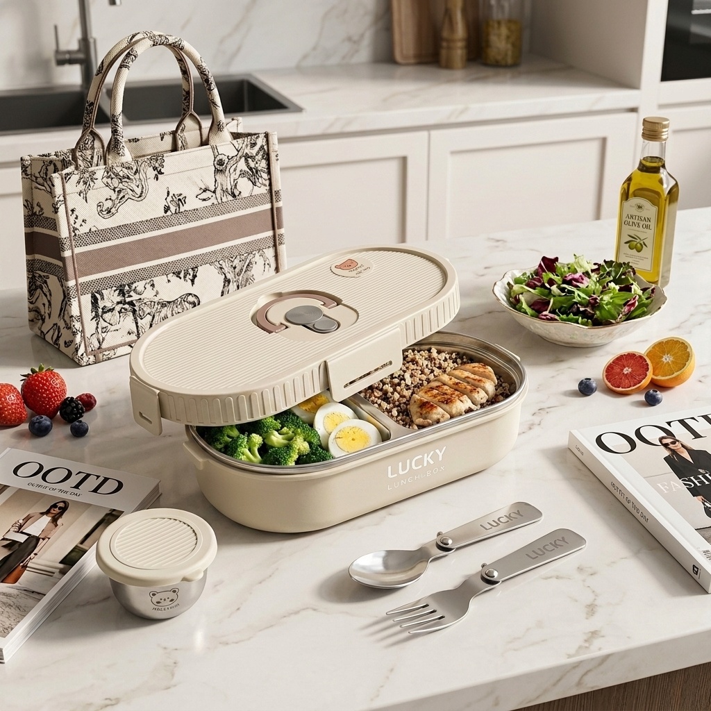 Meal Prep Kits - Microgolfbestendige 304 roestvrijstalen bento lunchbox set,