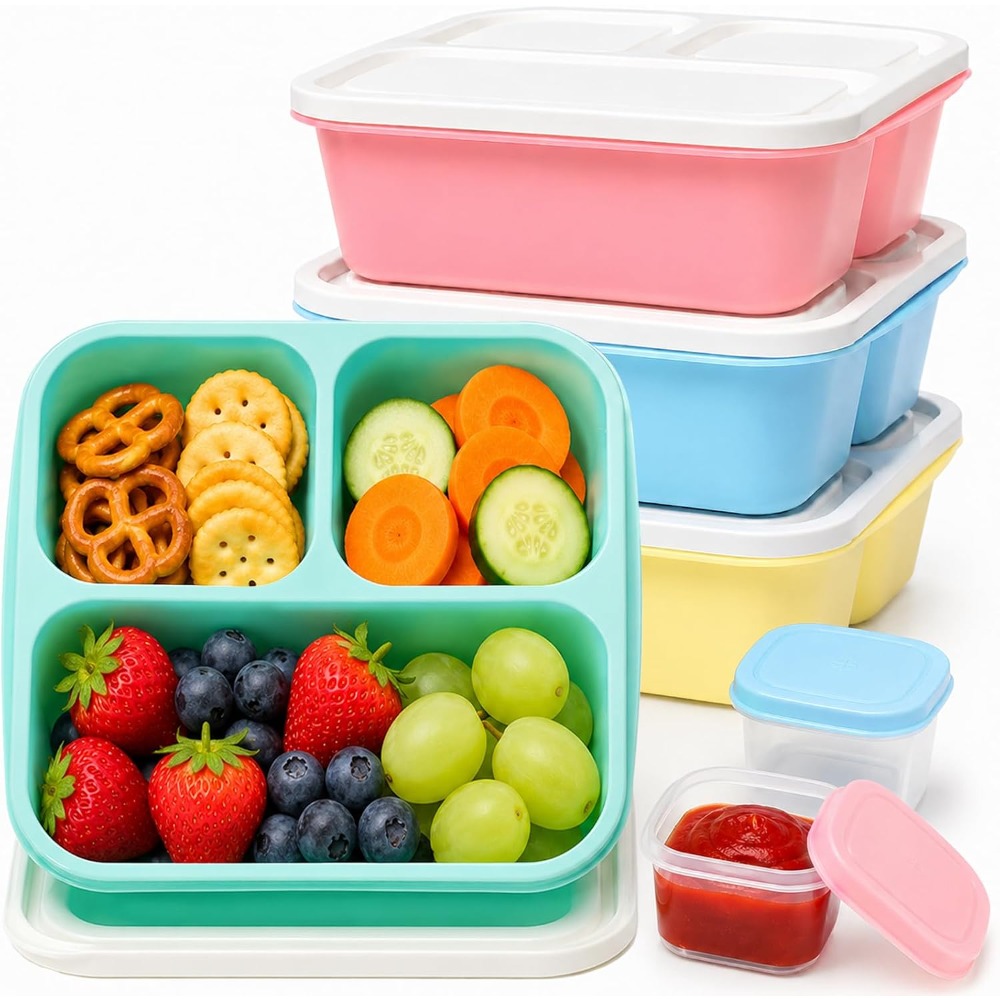 Meal Prep Healthy - 3-delige Bento Box Snackcontainers voor volwassenen,