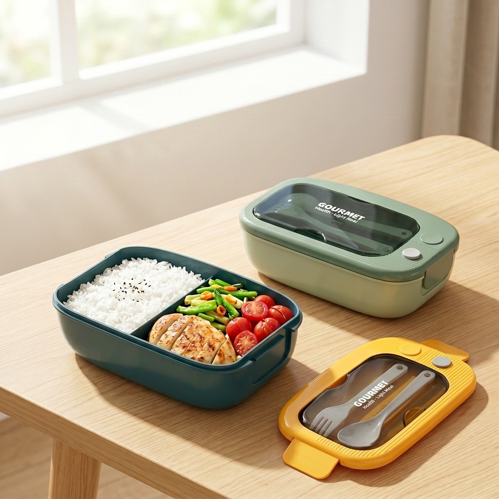Meal Prep Meal Ideas - Microgolfbestendige plastic bento box met 2