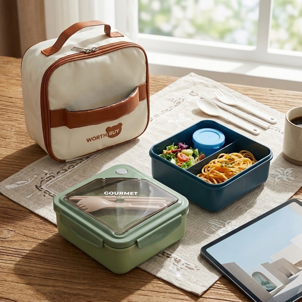 Meal Prep Meal Ideas - Microgolfbestendige plastic bento lunchbox, lekvrij, met