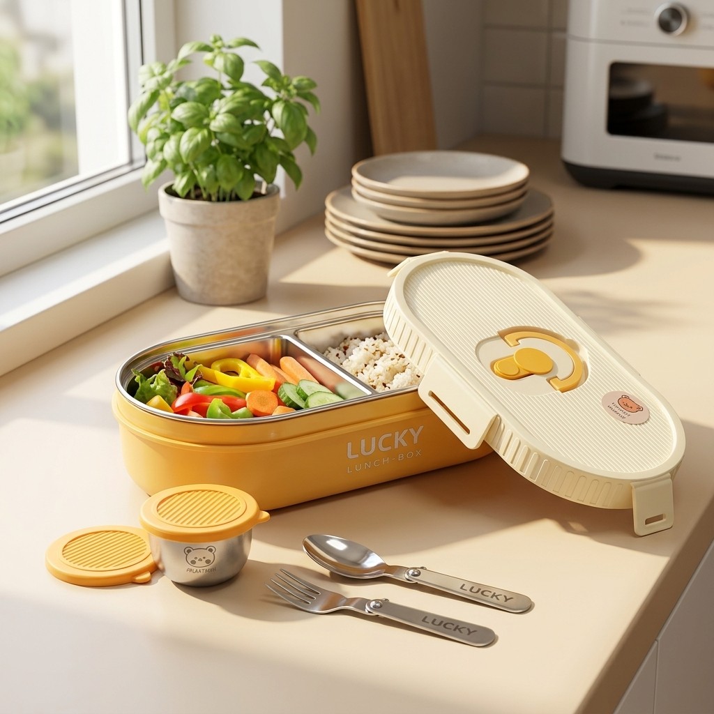 Meal Prep Meal Ideas - Magnetronbestendige 304 roestvrijstalen lunchbox bentobox, lekvrij,