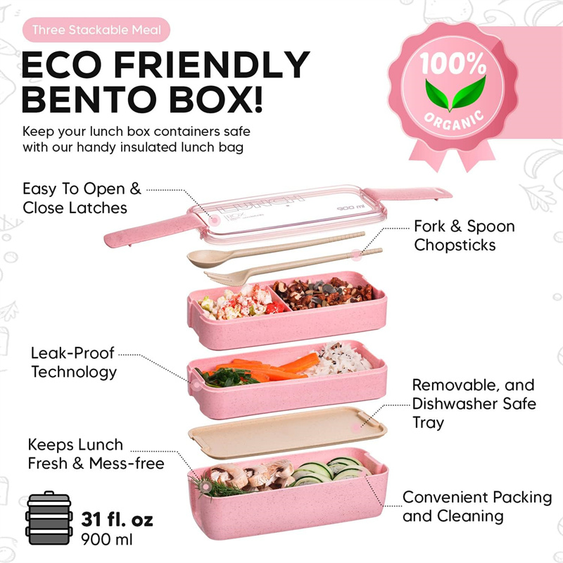3-In-1 Compartiment Tarwe Stro - Meal Prep Kits recensie en prijs