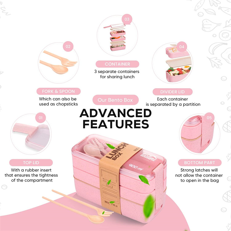 3-In-1 Compartiment Tarwe Stro - Meal Prep Kits recensie en prijs