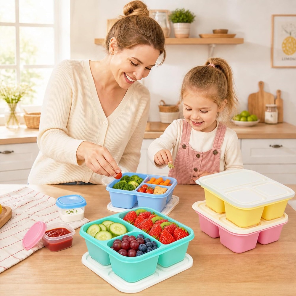 3-delige Bento Box Snackcontai - Meal Prep Healthy recensie en prijs