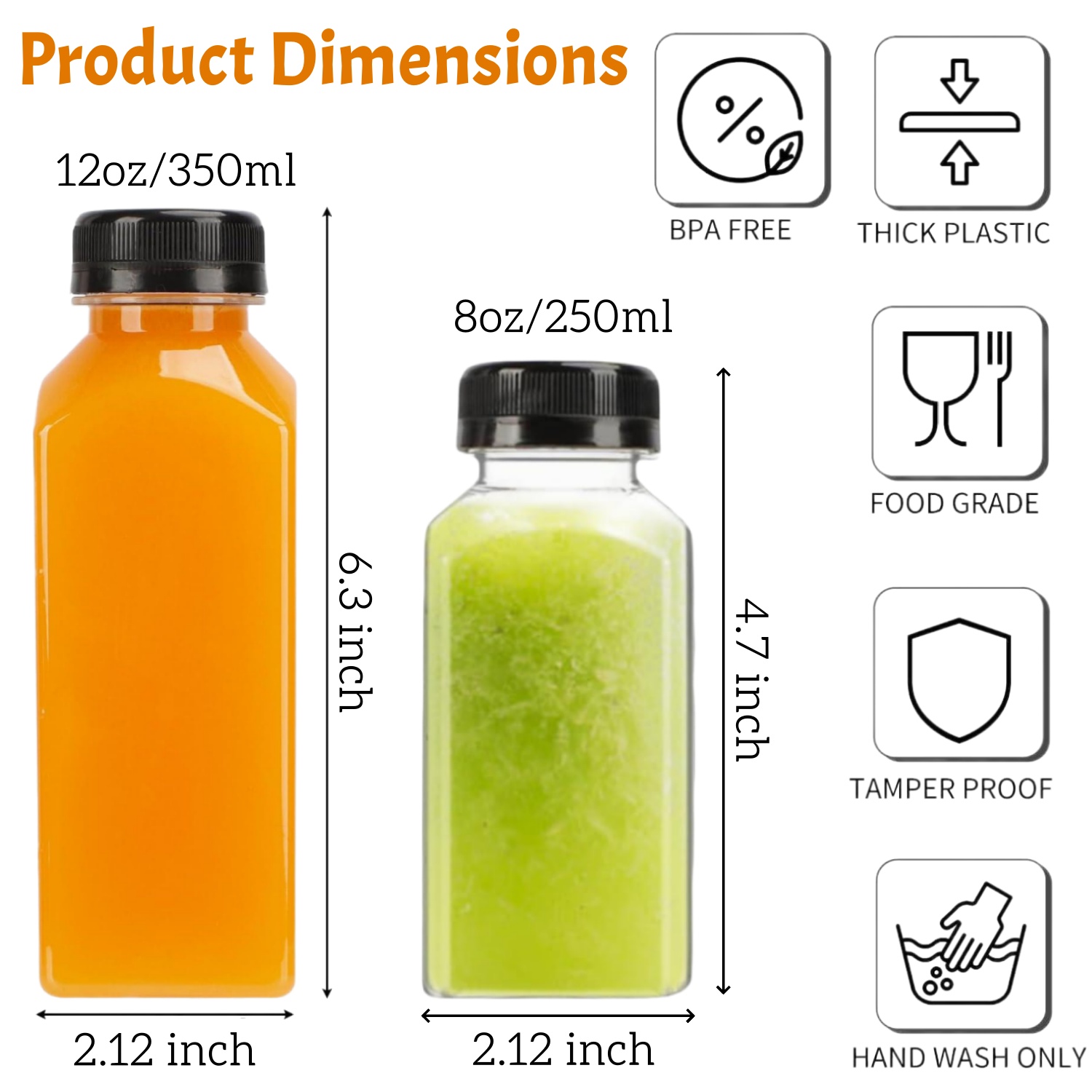 20-80 stuks plastic sapflessen - Meal Prep Juice Bottles recensie en prijs