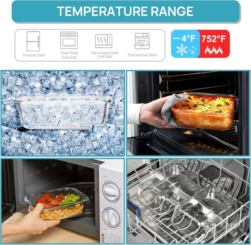 18-delige glazen voedselbewaar - Meal Prep Kits recensie en prijs